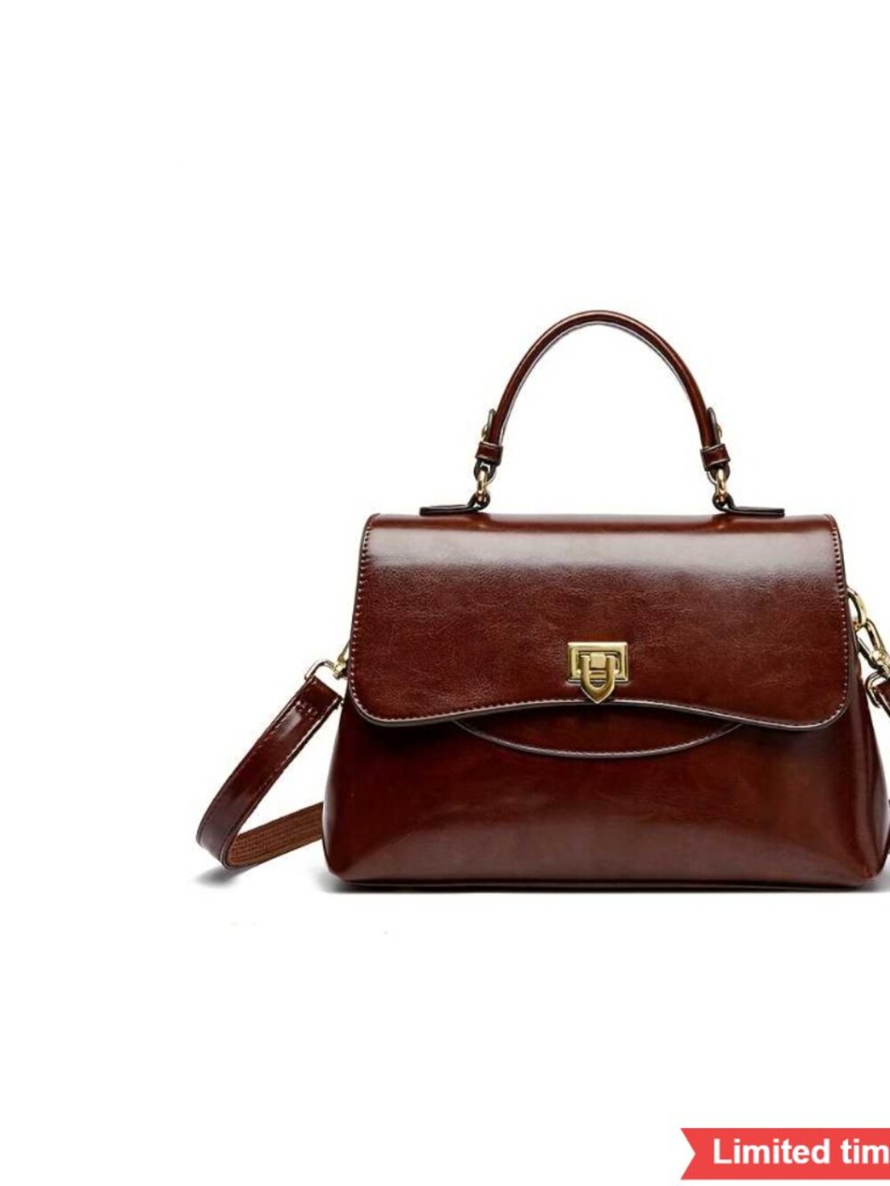 Vintage Large Capacity Leather Satchel Handbag Crossbody Shoulder Bag